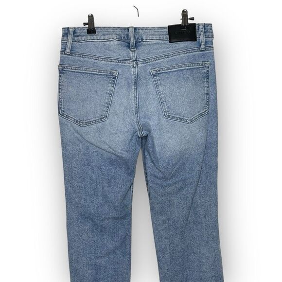 Express Slim Straight Jeans Denim Mid Rise Light Distressed Wash Mens Size 30x32 - Picture 5 of 10